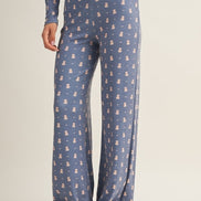 Crewneck Teddy Bear Print Pointelle Lounge Set