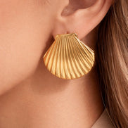 Chunky Seashell Statement Stud Earrings