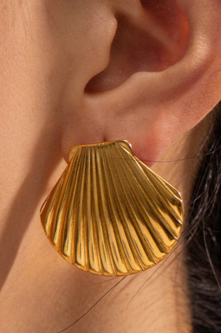 Chunky Seashell Statement Stud Earrings
