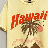 Oversized Hawaii Sunset Yellow T-shirt