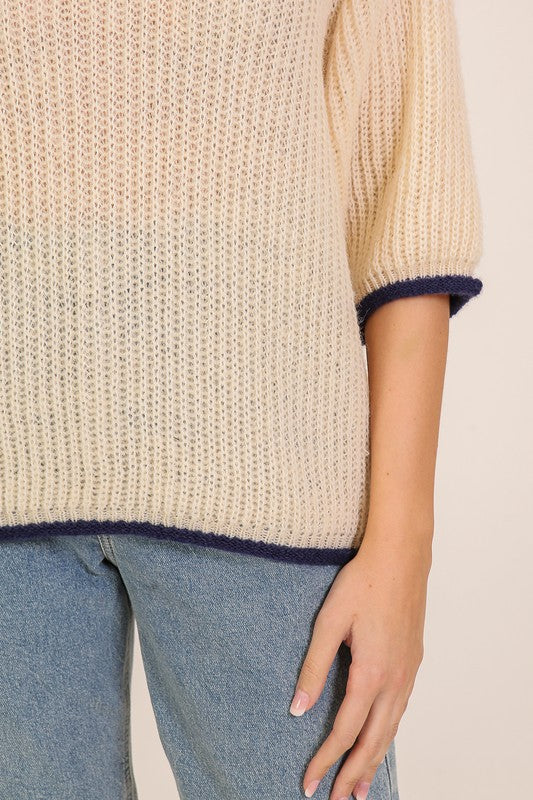 Knit Short Sleeve Sweater