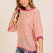 Knit Short Sleeve Sweater