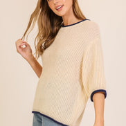 Knit Short Sleeve Sweater