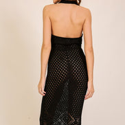 Knitted Halter-neck Crochet Dress