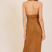 Knitted Halter-neck Crochet Dress