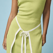 Lime/White Knit Wrap Dress
