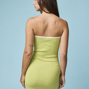 Lime/White Knit Wrap Dress
