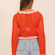 Boho Crochet Tie-front Cardigan Top