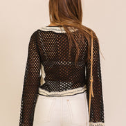 Boho Crochet Tie-front Cardigan Top