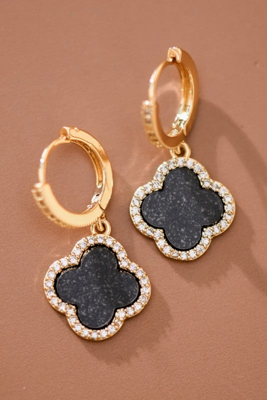 Black Clover Drop Earrings