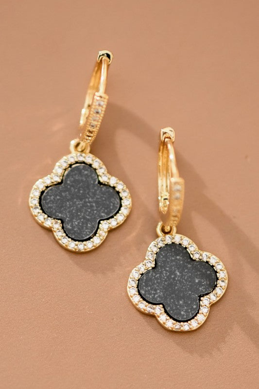 Black Clover Drop Earrings
