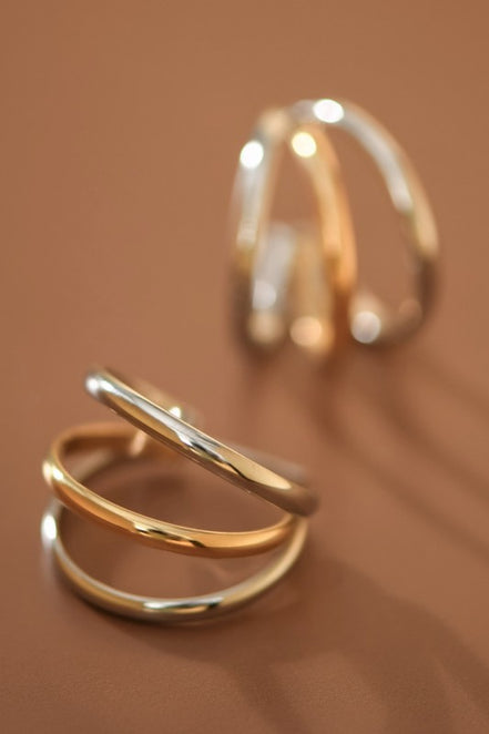 Duo Tone Statement Earrings