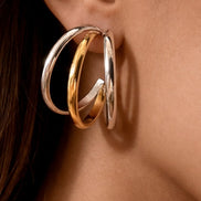 Duo Tone Statement Earrings