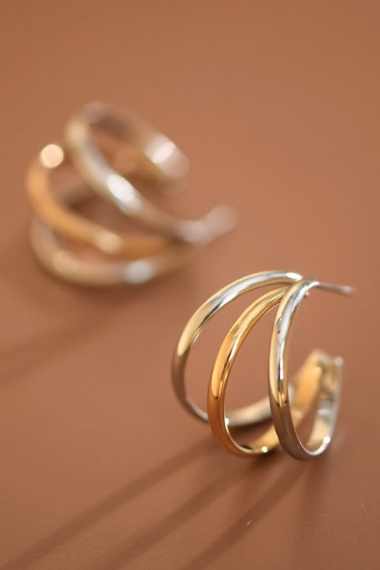 Duo Tone Statement Earrings