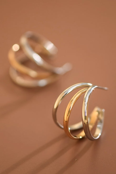 Duo Tone Statement Earrings