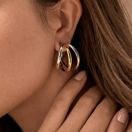 Duo Tone Statement Earrings