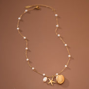 Starfish Seashell Nautical Necklace