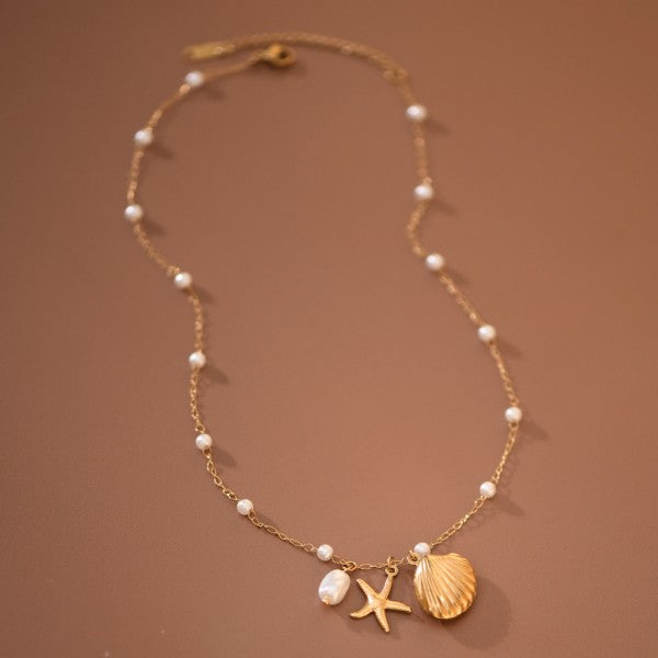 Starfish Seashell Nautical Necklace