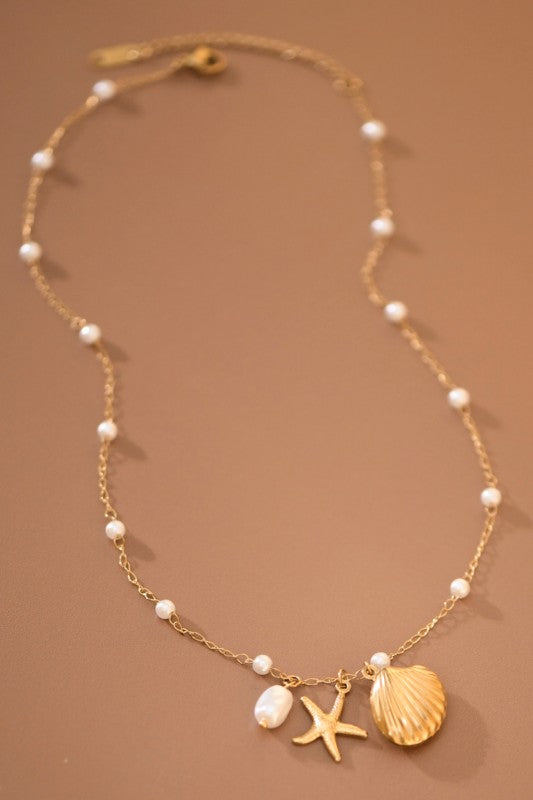 Starfish Seashell Nautical Necklace