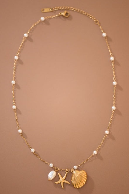 Starfish Seashell Nautical Necklace