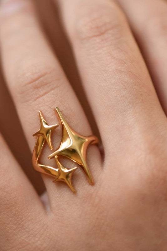 Triple Sparkle Statement Ring