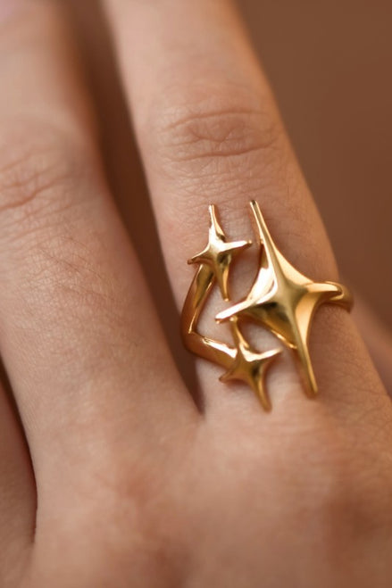 Triple Sparkle Statement Ring