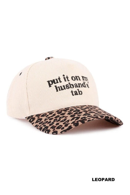 Put It On My Husband's Tab Corduroy Baseball Cap