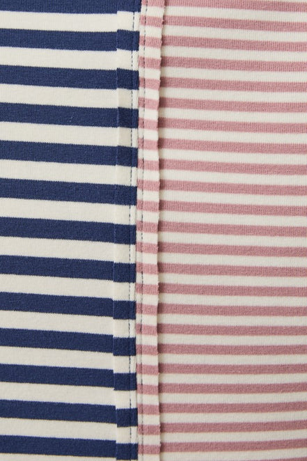 Navy/White Stripe Scooped Neck Line Stripe Sweatshirt