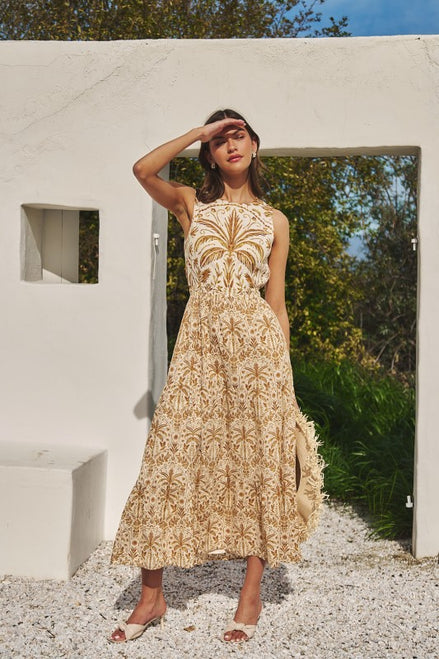 Tropical Jivie Tiered Maxi Dress