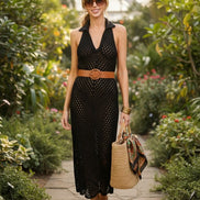 Knitted Halter-neck Crochet Dress