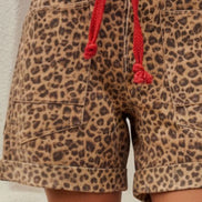 Washed Vintage Leopard Rope String Pants
