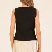 Classic Button-front Knit Tank Top