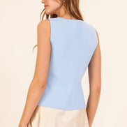 Classic Button-front Knit Tank Top