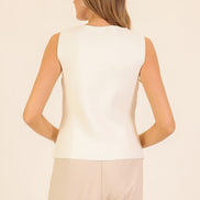 Classic Button-front Knit Tank Top