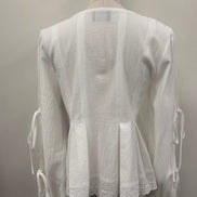 Eyelet Pintuck Button-front Blouse