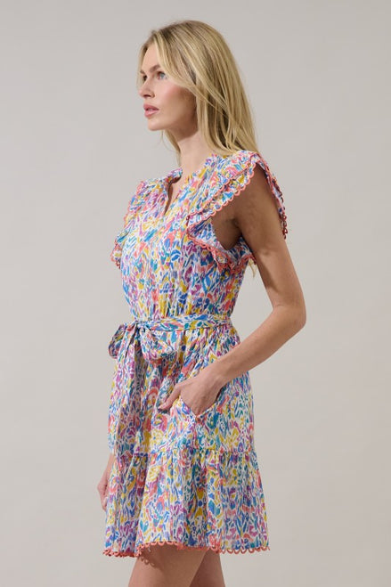 Abstract Eriny Ruffle Mini Dress