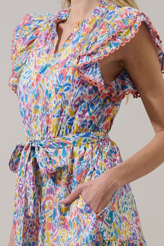 Abstract Eriny Ruffle Mini Dress