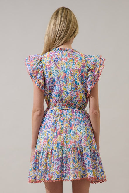 Abstract Eriny Ruffle Mini Dress