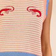 Seaside Stripe Embroidered Knit Tank