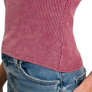 Washed Ribbed Sweater Tank Top