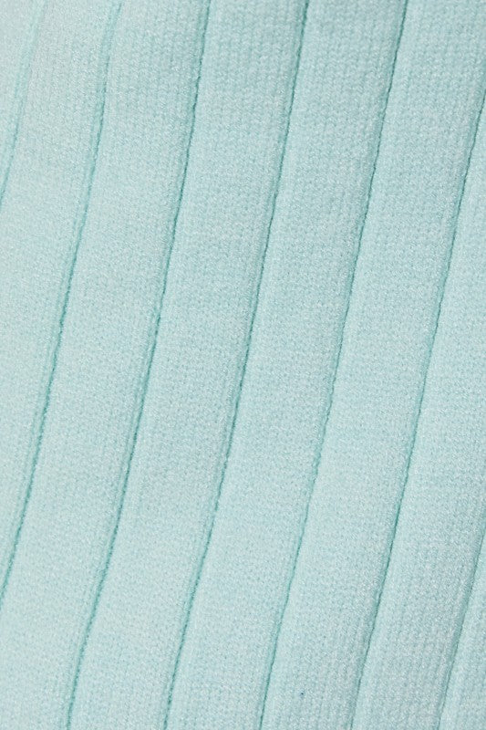 Mint Twisted Front V-neck Sleeveless Sweater Top