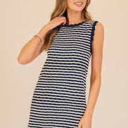 Navy/White Seaside Stripe Knit Mini Dress