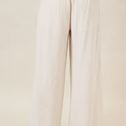 Natural Pleated Detail Wide Leg Pants