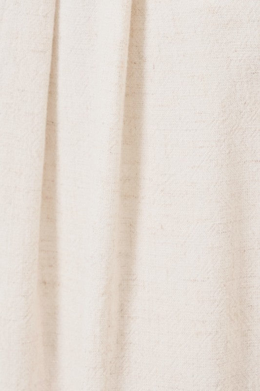 Natural Pleated Detail Wide Leg Pants