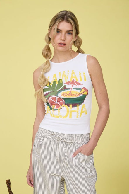 Hawaii Graphic Knit Tank Top