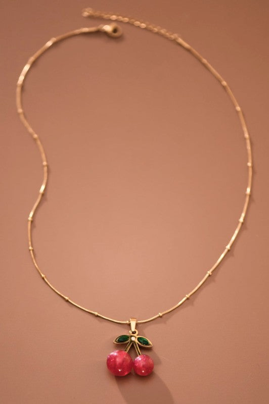 Red Cherry Pendant Necklace
