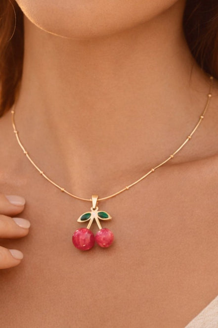 Red Cherry Pendant Necklace
