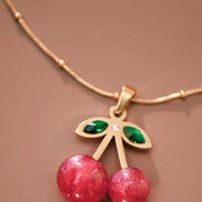 Red Cherry Pendant Necklace
