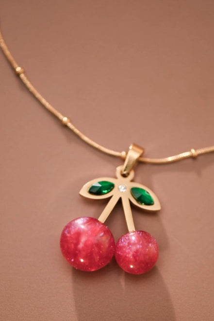 Red Cherry Pendant Necklace