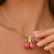 Red Cherry Pendant Necklace